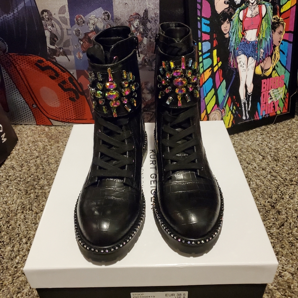 Kurt Geiger Londen Oil Slick Accented Ankle Boots